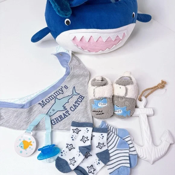 Shark Baby Gift Basket, Nautical Baby Shower Gift